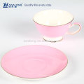 Hot Sale Pure Color Promotional Fine Ceramic Bone China Tea Coffee Cup And Saucer